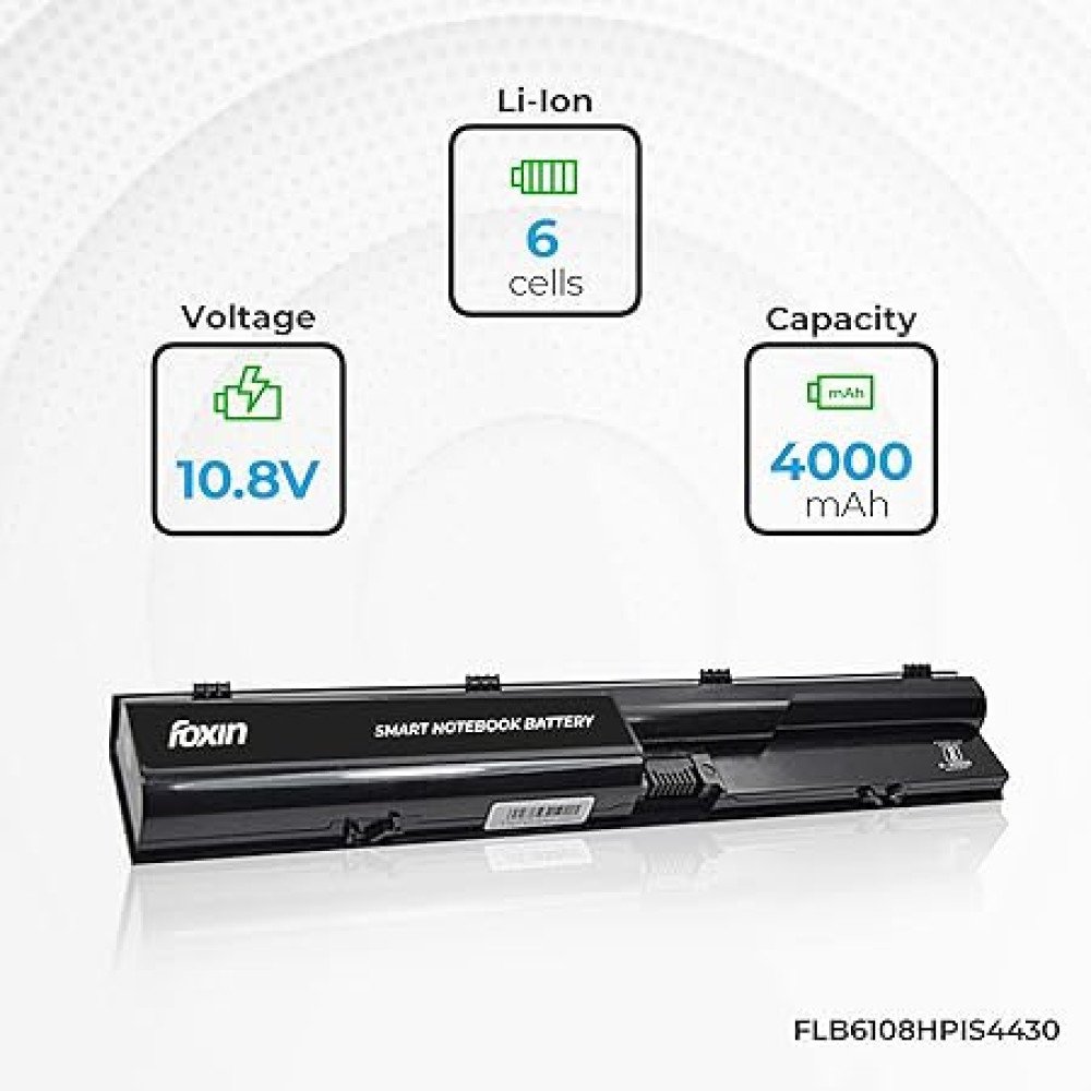 Foxin 10.8V 43.2Wh 6-Cell Li-Ion Laptop Battery for HP 4430S, 4330S (FLB6108HPIS4430)