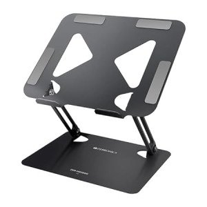 ZEBRONICS NS3000 PRO 360° Rotatable Laptop Stand, Supports up to 17” (43cm) Laptops, Tablets, Supports Max 5kg, Carbon Steel with Anti Rust Body, Anti-Slip/Scratch Silicone Pads