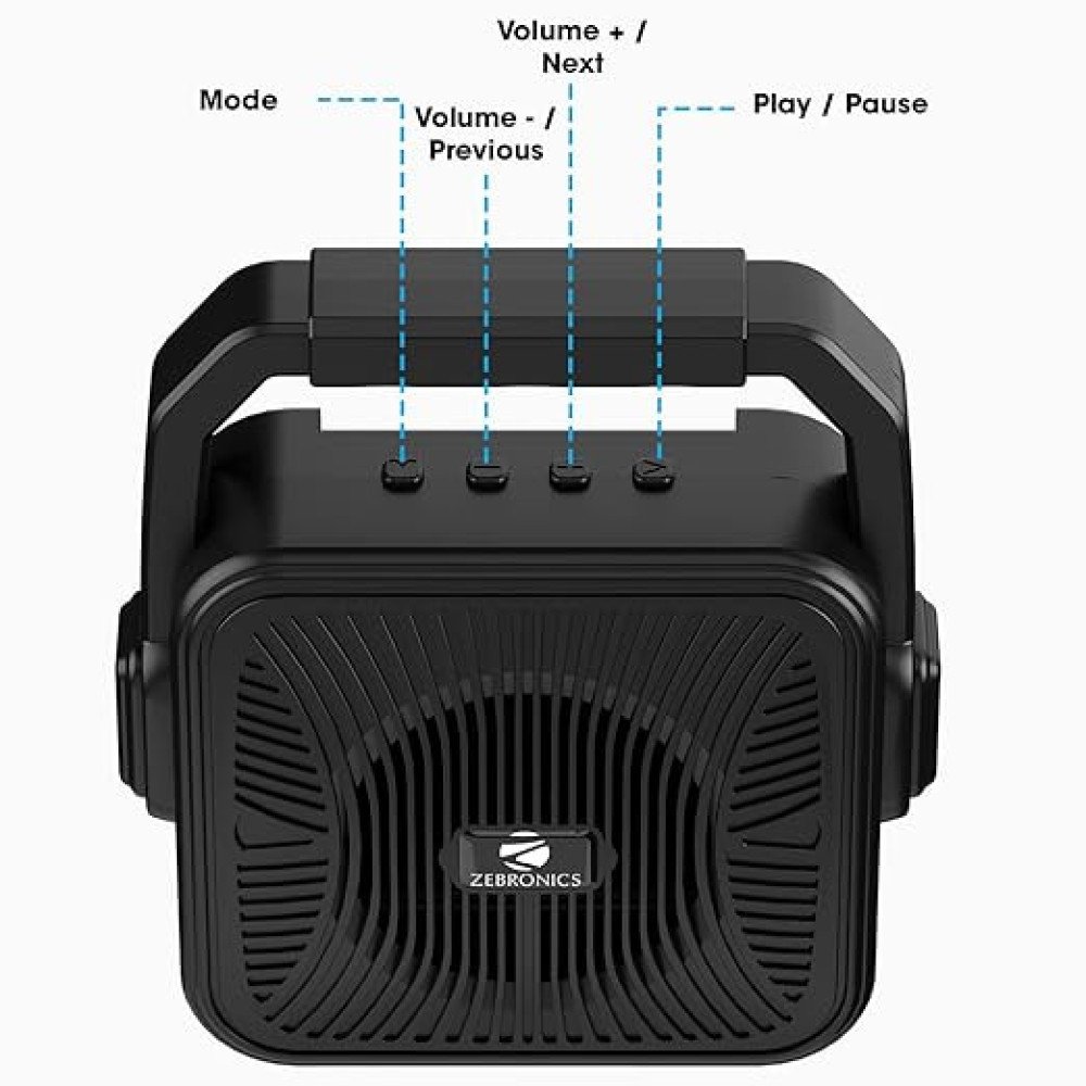 ZEBRONICS Zeb-County 2  Portable Wireless Speaker Supporting Bluetooth v5.0, FM Radio