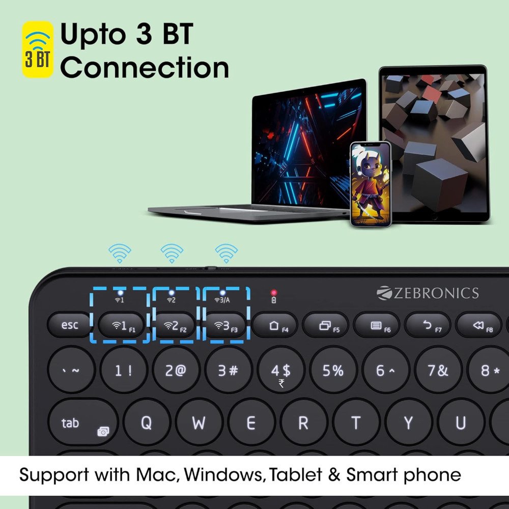 ZEBRONICS ZEB-K5000MW Bluetooth Wireless Keyboard with Easy
