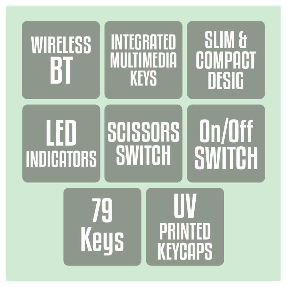 ZEBRONICS ZEB-K5000MW Bluetooth Wireless Keyboard with Easy