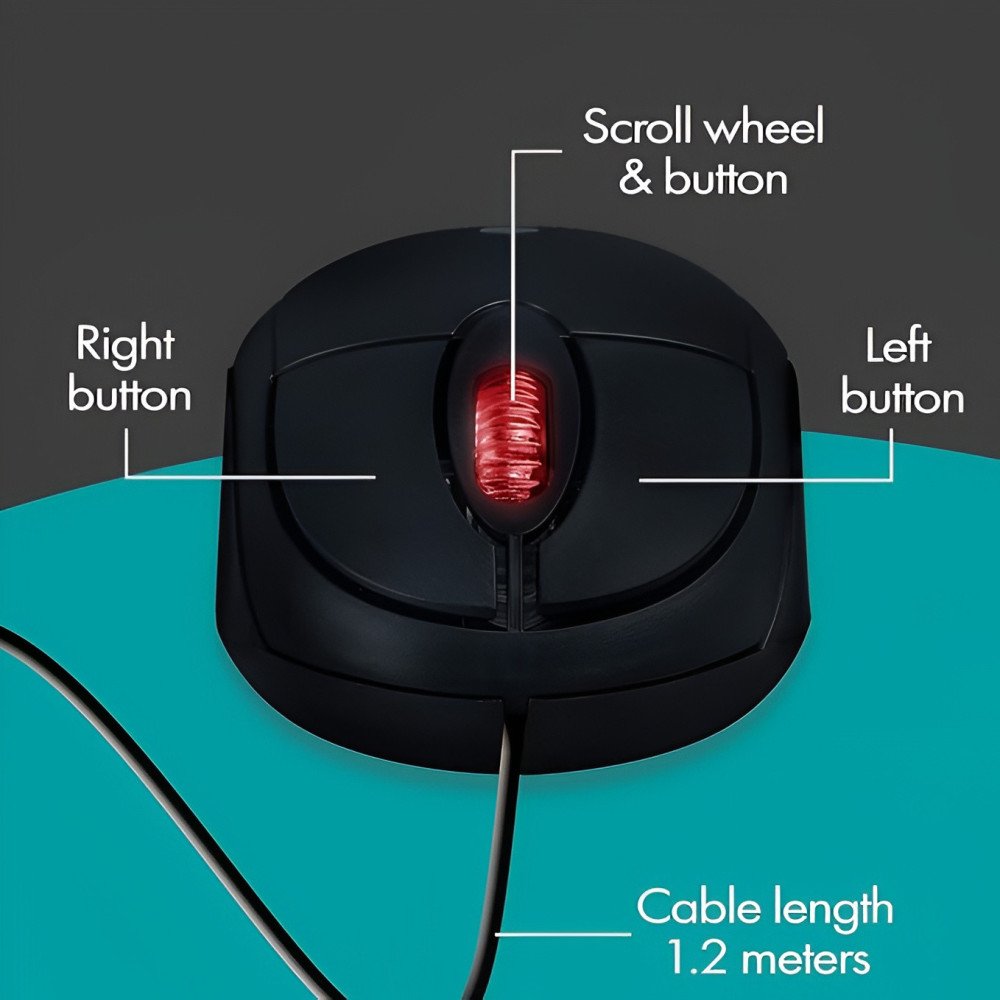 Zebronics Zeb-Rise Wired USB Optical Mouse with 3 Buttons