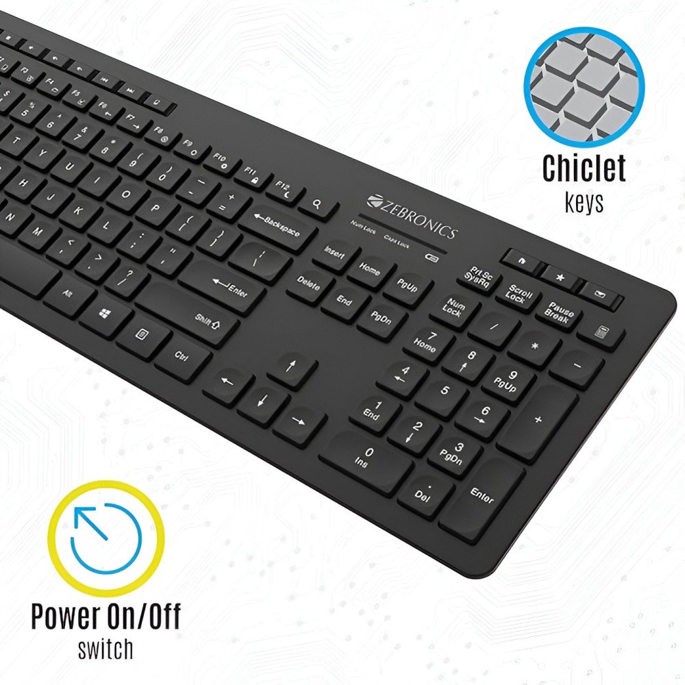 Zebronics Zeb-Companion 500 2.4GHz Wireless Keyboard & Mouse Combo