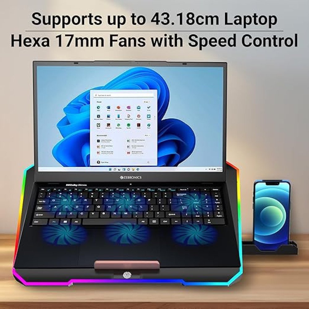 ZEBRONICS NC6500D Laptop Cooling Pad with Support up to 17 inch