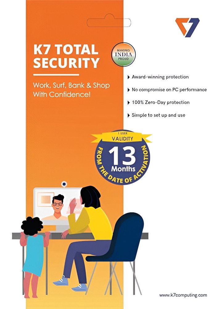 K7, Total Security, 1 User, 1 Year, Email Delivery