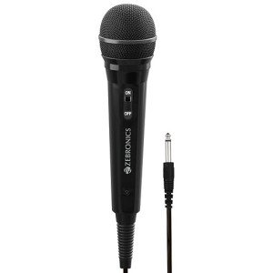 ZEBRONICS MP100, Wired Microphone, 6.3mm, High Sensitivity Dynamic Mic, Cardioid Polar Pattern, for Karaoke | Speech | Stage | Wedding