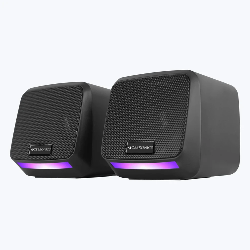 ZEBRONICS Igloo 1, 2.0 USB Computer Speakers, 8 Watts, Multicolor LED