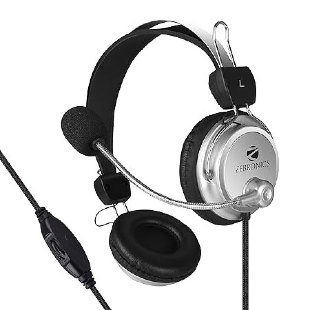 ZEBRONICS ZEB-1001HMV Headset Wired Headphone 3.5mm with Mic