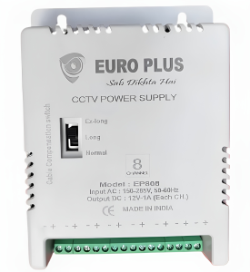 Euro Plus 8 Channel SMPS for CCTV Power Supply Adapter for up to 8 Cameras