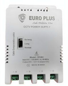 Euro plus 4 Channel SMPS for CCTV Power Supply Adapter for up to 4 Cameras