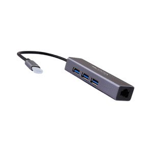 Punta P-CLH20 USB 2.0 Ethernet Network with 3 Port USB Hub LAN Adapter